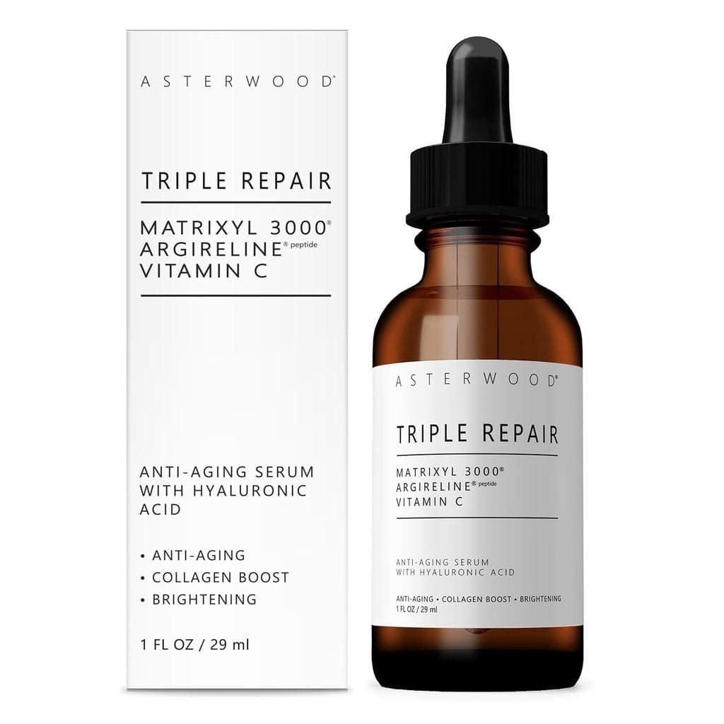 Asterwood Sérum Facial com Tripla Reparação Matrixyl 3000 + Argireline + Ácido Hialurônico + Vitamina C - Antienvelhecim