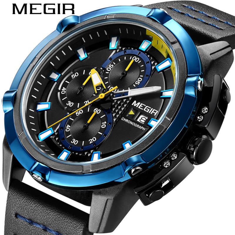 MEGIR Relógio de moda réplica de venda quente europeu americano mostrador grande relógio de pulso Casual cronógrafo de t