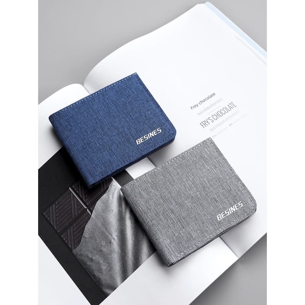 carteira masculina carteira masculina com ziper Pode carteira de lona masculina curto estudante Ultra-fino minimalista c
