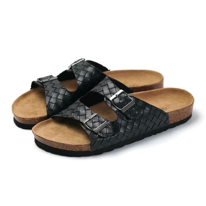 2026 Rui pé novo estilo primavera verão chinelos de cortiça masculino casal tecido estilo feminino sapatos de praia estu