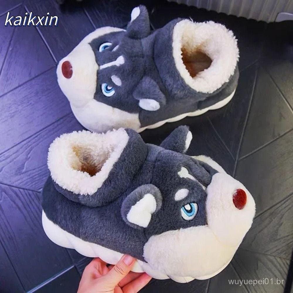 Chinelos De Algodão KAIKXIN , Sapatos De Casal Internos De Cachorro Fofos De Desenho Animado , Calçados Femininos Mascul