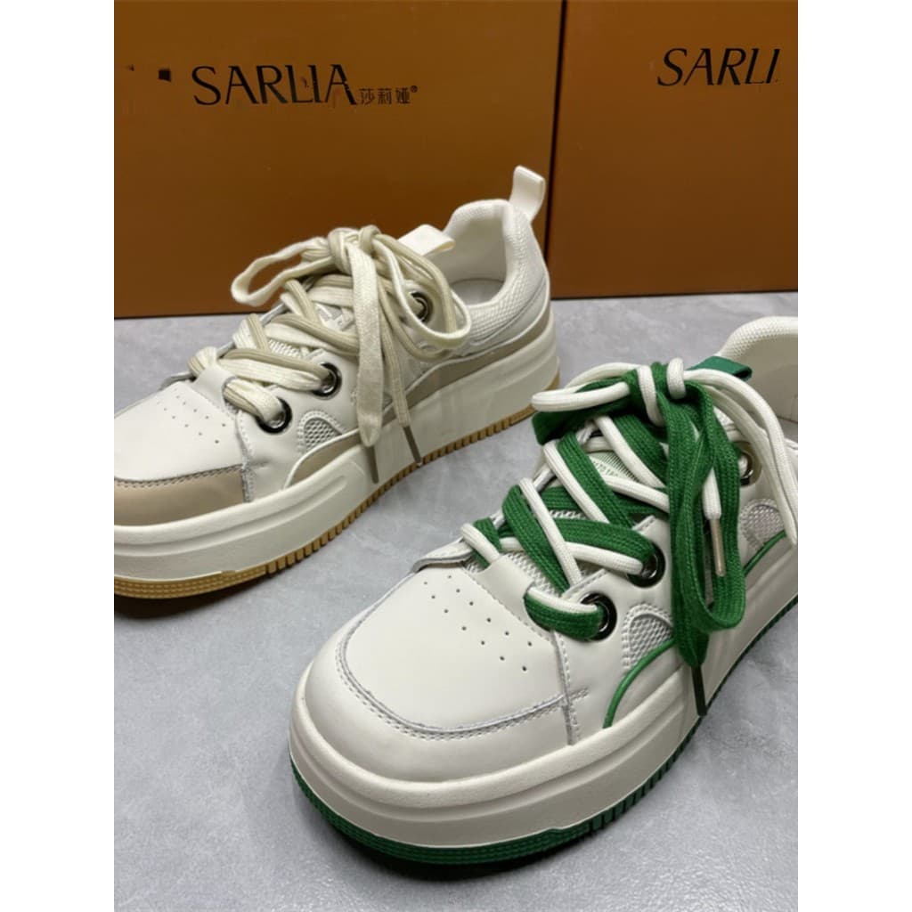 Marca armário sapatos casuais na moda estudante primavera verão All-Match cor combinando rendas couro de sola grossa esp