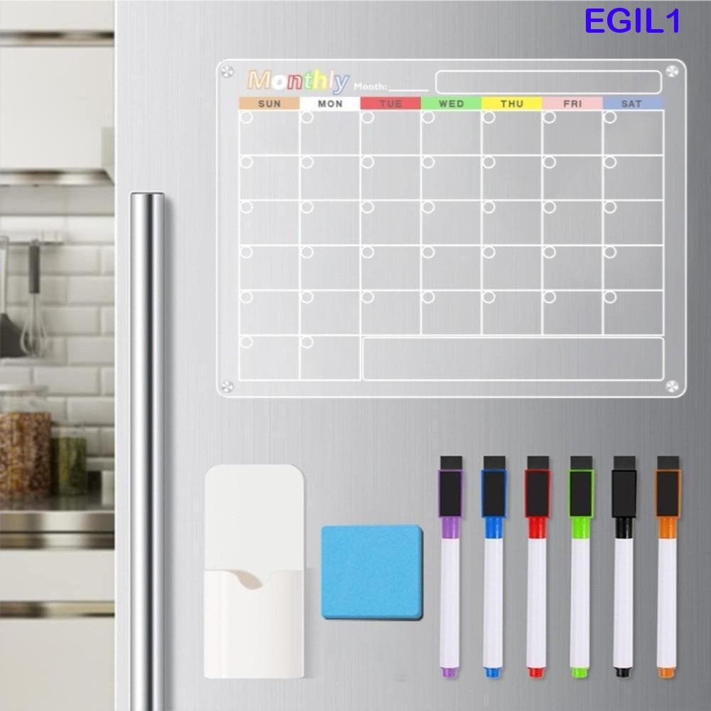EGIL1 Planejador Semanal Mensal , Memorando De Calendário De Notas De Mensagens De Programação , Placa Acrílico Reutiliz