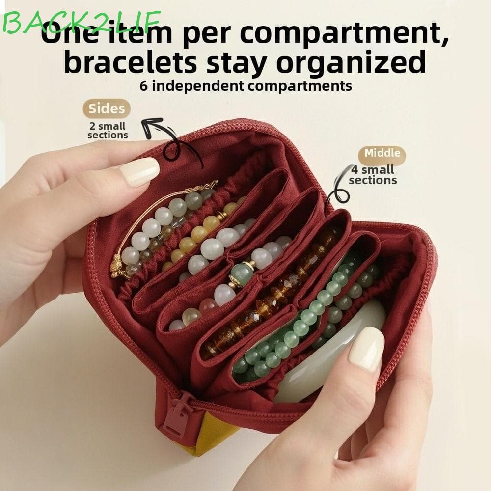Bolsa De Armazenamento De Joias BACK2LIF , Exibição De Pulseira Portátil Antiarranhões , Carteira Feminina Macia De PU