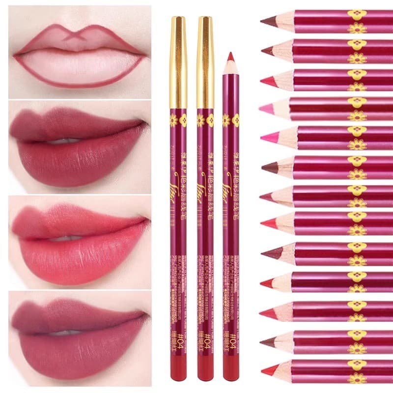Novo estilo lápis labial delineador labial à prova d'água de longa duração não desbotamento batom de cor Nude um oficial