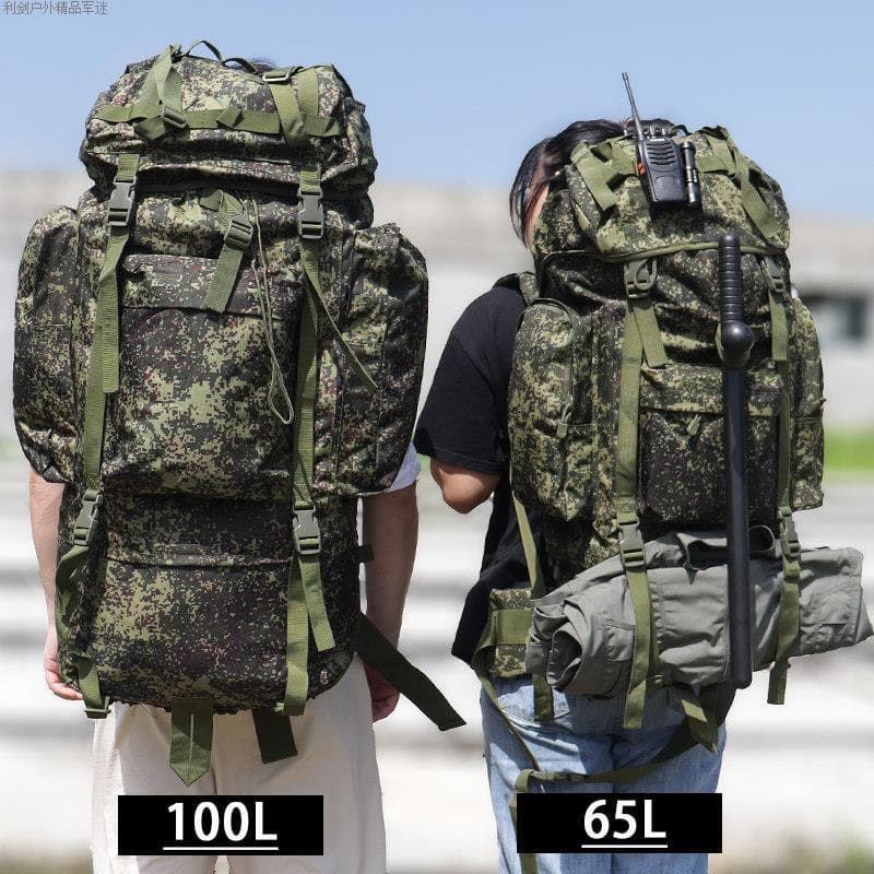 Ventilador militar ao ar livre mochila tática 65L russo pequeno homem verde camuflagem mochila capa de chuva montanhismo