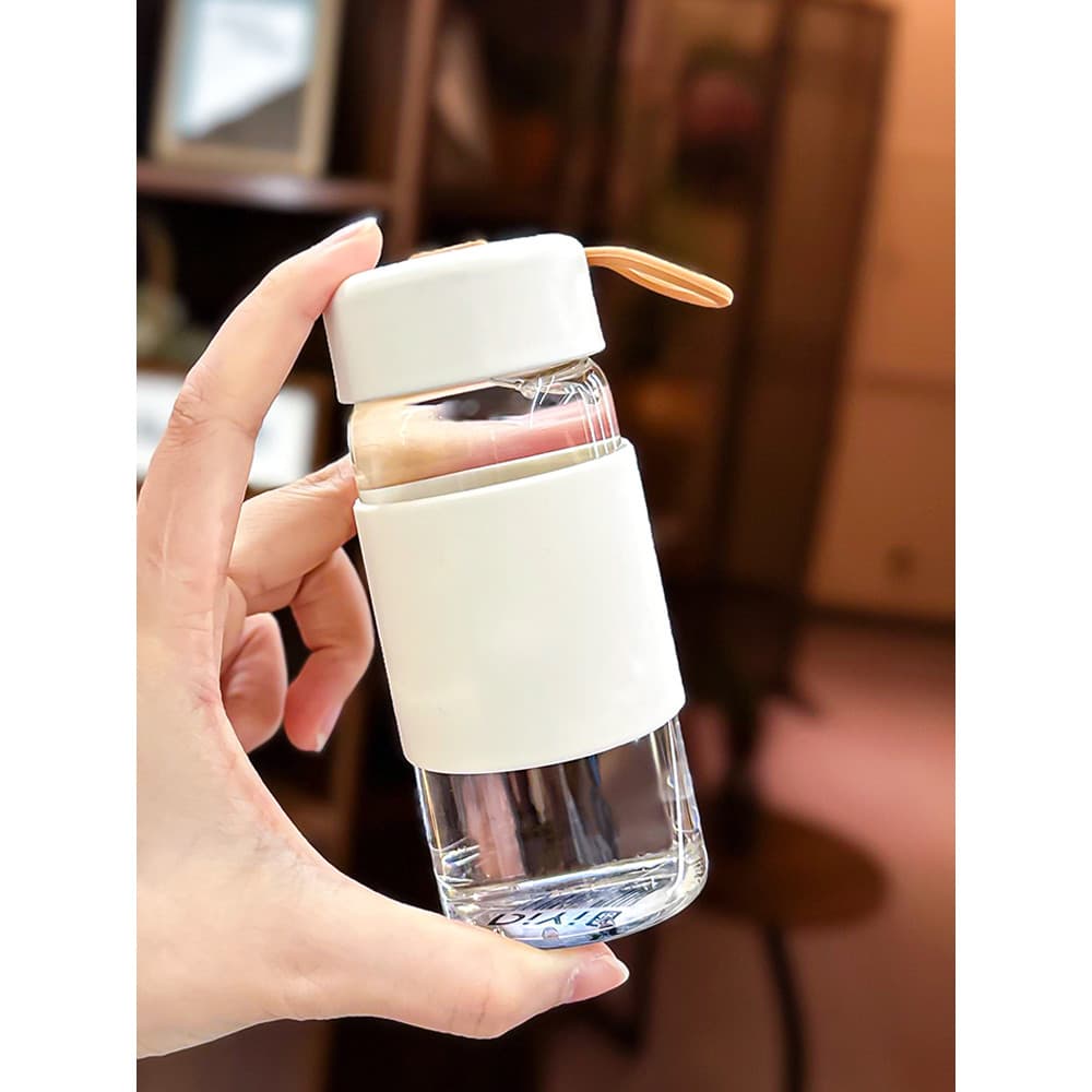 Mini copo de bolso feminino de vidro escritório simples alto borosilicato pequeno portátil garrafa de água de verão copo