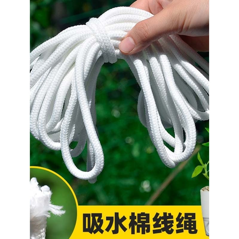 Corda de algodão absorvente hidropônico auto-absorvente preguiçoso vaso de flores verde endro espessura núcleo-fiado pol