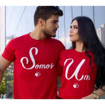 Camiseta Personalizadas KIt Casal Namorados SOMOS UM