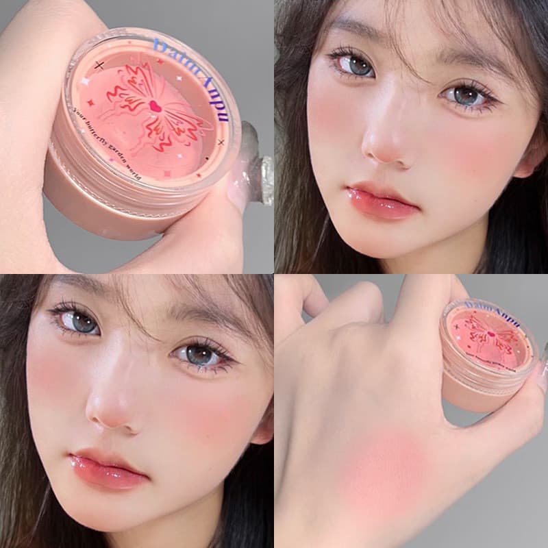 Blush lama com Puff sensação de ar clareamento leite em pó feminino sentir expansão cor beleza maquiagem retoque blush c
