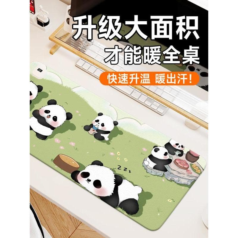 Bonito Panda aquecimento mouse pad escritório computador mesa aquecimento almofada temperatura constante cronometragem D