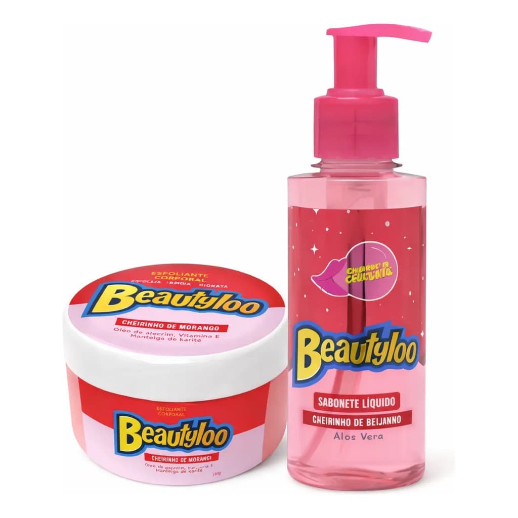 Kit Beautyloo Esfoliante Corporal + Sabonete Liquido Morango