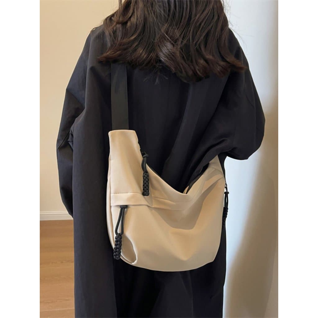Huaxi bolsa de lona feminina estudante universitário bolsa de ombro bolsa mensageiro bolsa feminina outono inverno nicho