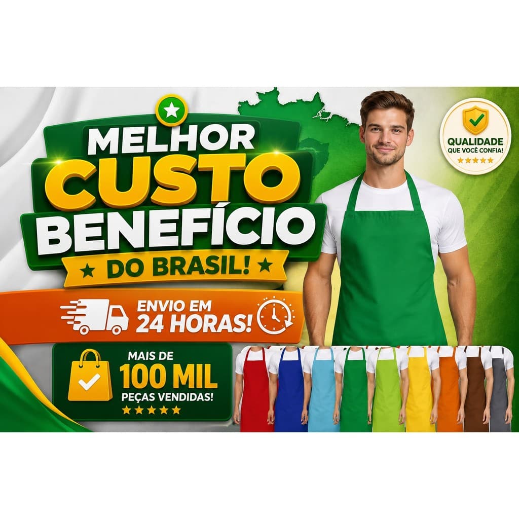 Avental Reforçado em tecido Oxford Premium,garçom,festa buffet,cheff,cozinha,gourmet,uniforme, preço fábrica,atacado