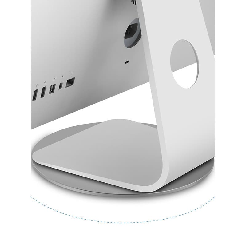 Base de exibição de suporte imac multifuncional pode girar 360 graus livremente diâmetro do suporte do chassi 22 cm liga