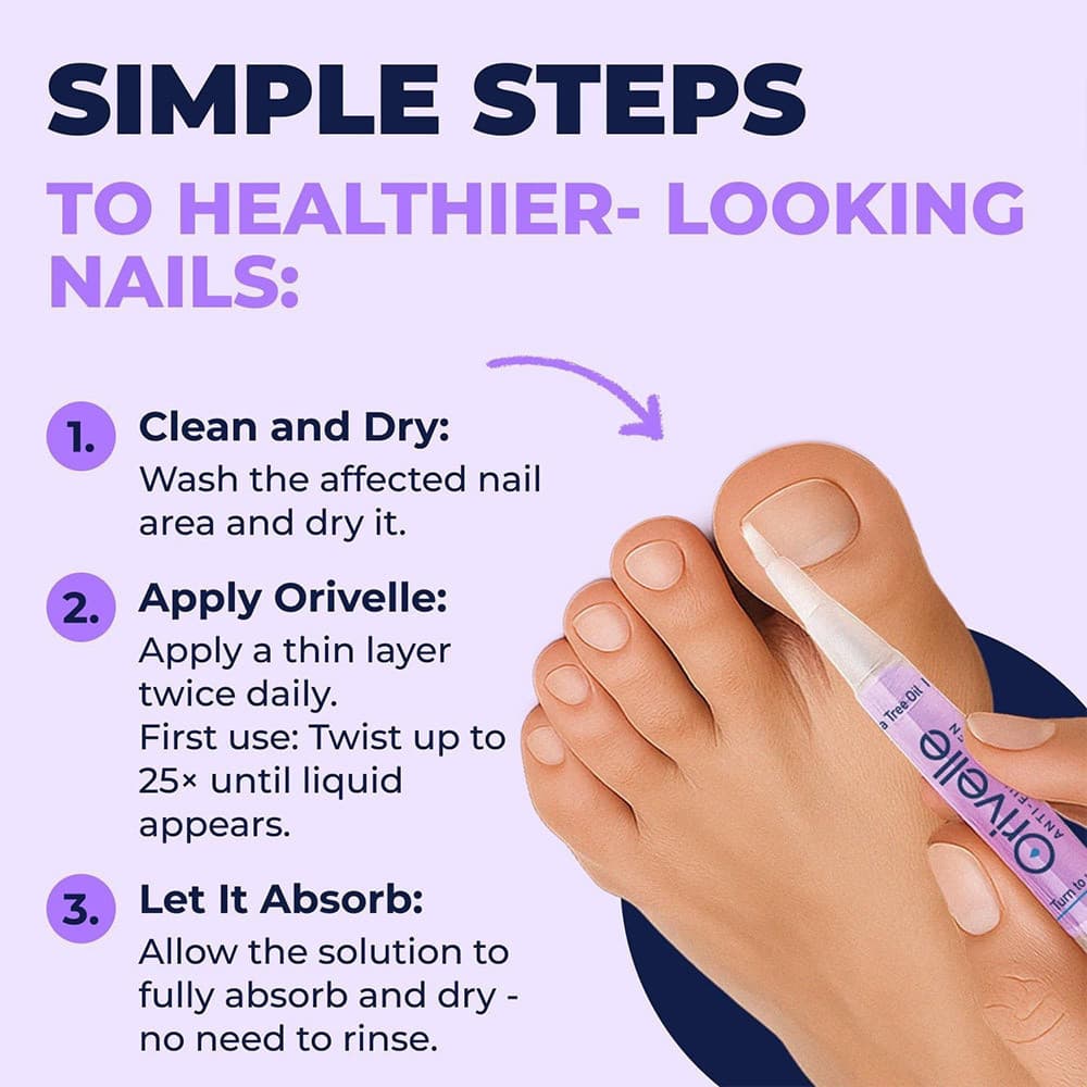 Caneta Orivelle para Fungos nas Unhas das Mãos e dos Pés, Ingredientes Naturais