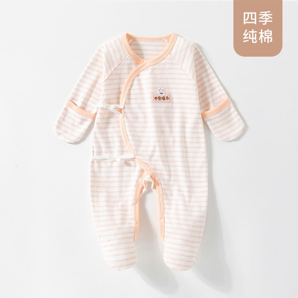 Macacão de bebê coberto à mão, macacão de algodão puro coberto com pés, roupas de monge para bebês recém-nascidos, roupa