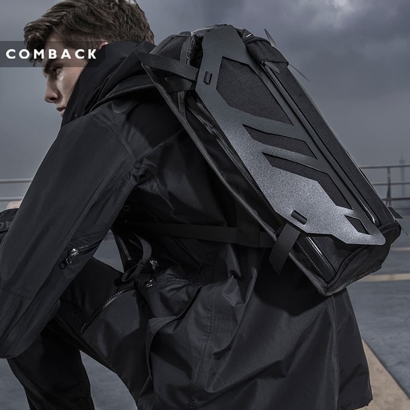 COMBACK Bolsa masculina Original exclusiva para tiro de rua YKK com zíper repelente de água alça de ombro retrátil rápid