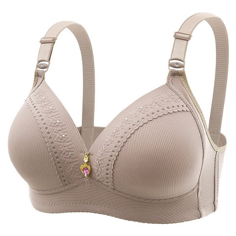 Sutiã Feminino Plus Size Com Alça Ajustável , Calcinha Push-Up , Suporte Superior , Costas Bonitas , Sem Anel De Aço QFB