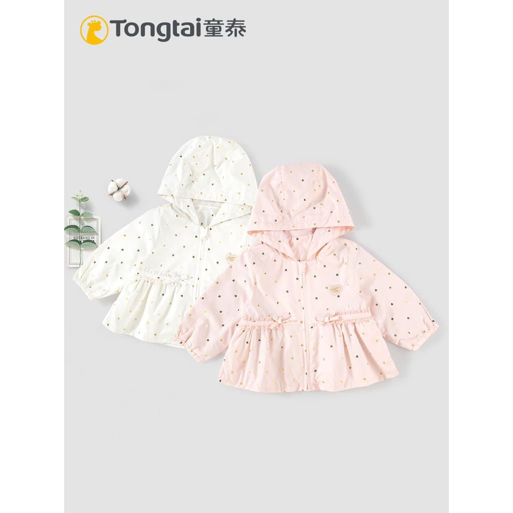 Tongtai 2025 primavera verão novo estilo bebê bonito jaqueta com capuz 1-4 anos de idade meninas moda Casual Outing roup