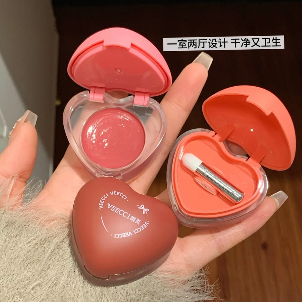 VEECCI VEECCI pudim lábio bochecha Multi-Purpose creme amor lábio lama esmalte água brilhante maquiagem Blush aparência