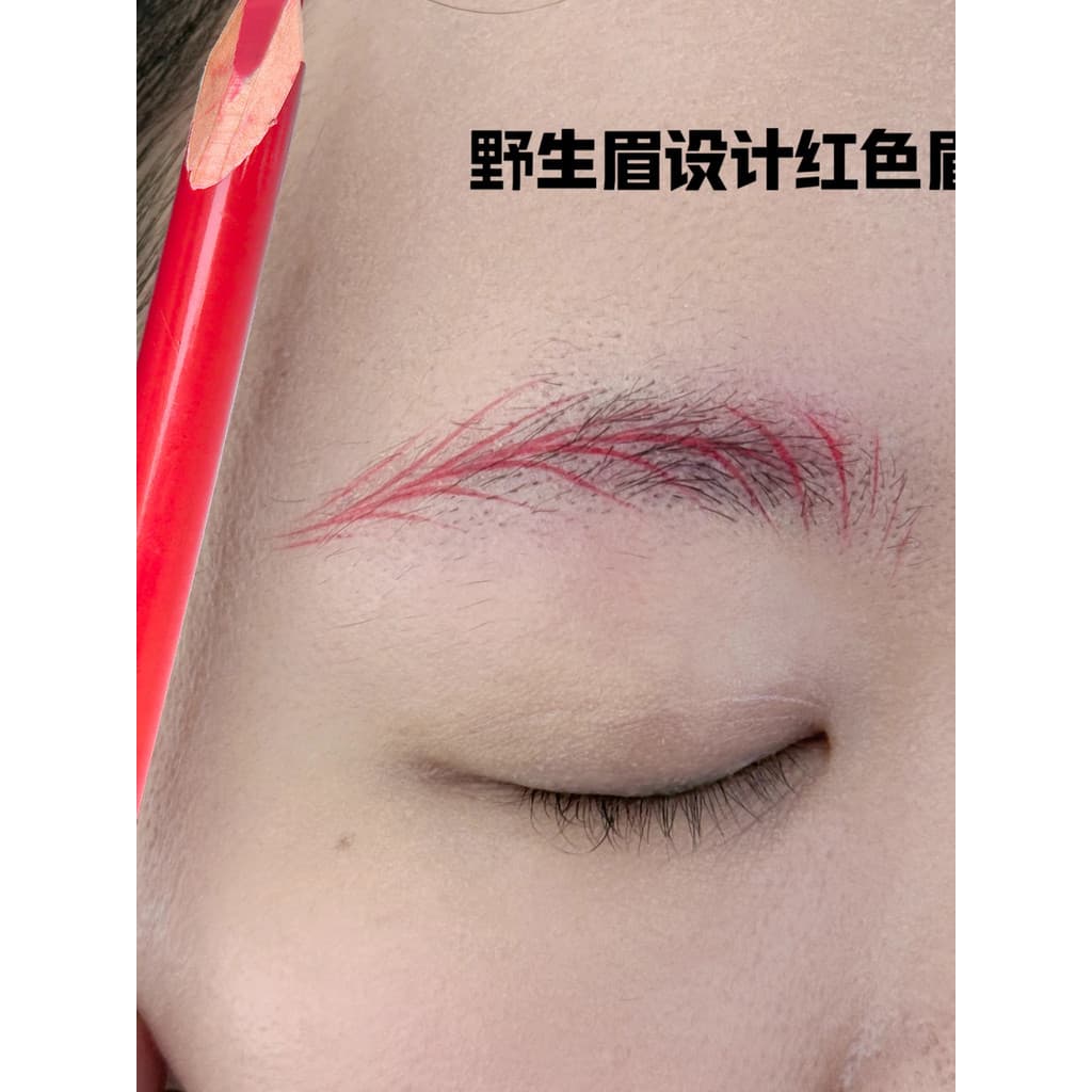 Artista de tatuagem dedicado Design de sobrancelha selvagem lápis de sobrancelha vermelho sem escória fácil de colorir p
