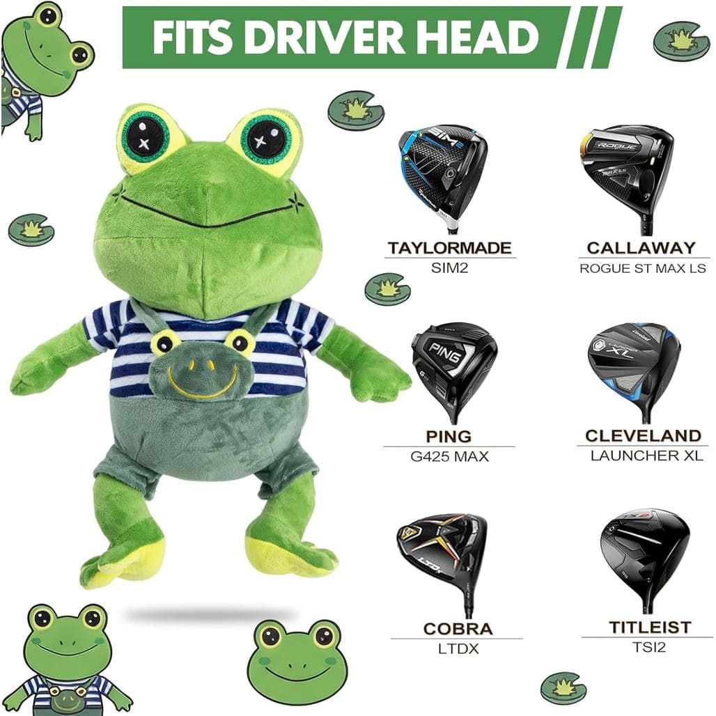 Capa De Cabeça Para Motorista De Golfe Estilo Animal , Taco Sapo Verde 1 Madeira 460cc , 450cc Adequada Todos Os Present
