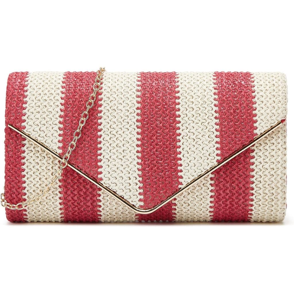 Bolsa de Palha Feminina de Verão, Bolsa de Mão Trançada, Bolsa Transversal com Corrente Listrada, Bolsa de Ombro Estilo
