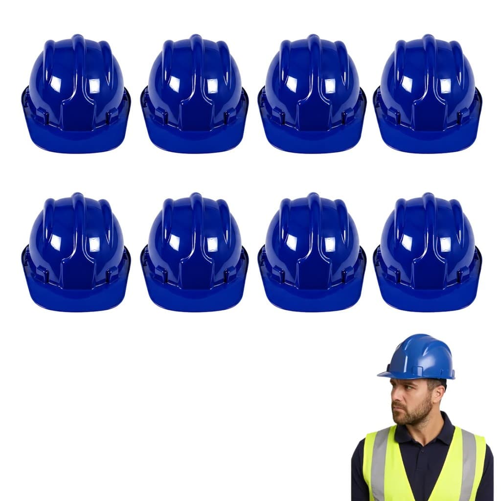 Kit 8 Capacete Segurança Obra Construção EPI Beryl Carneira