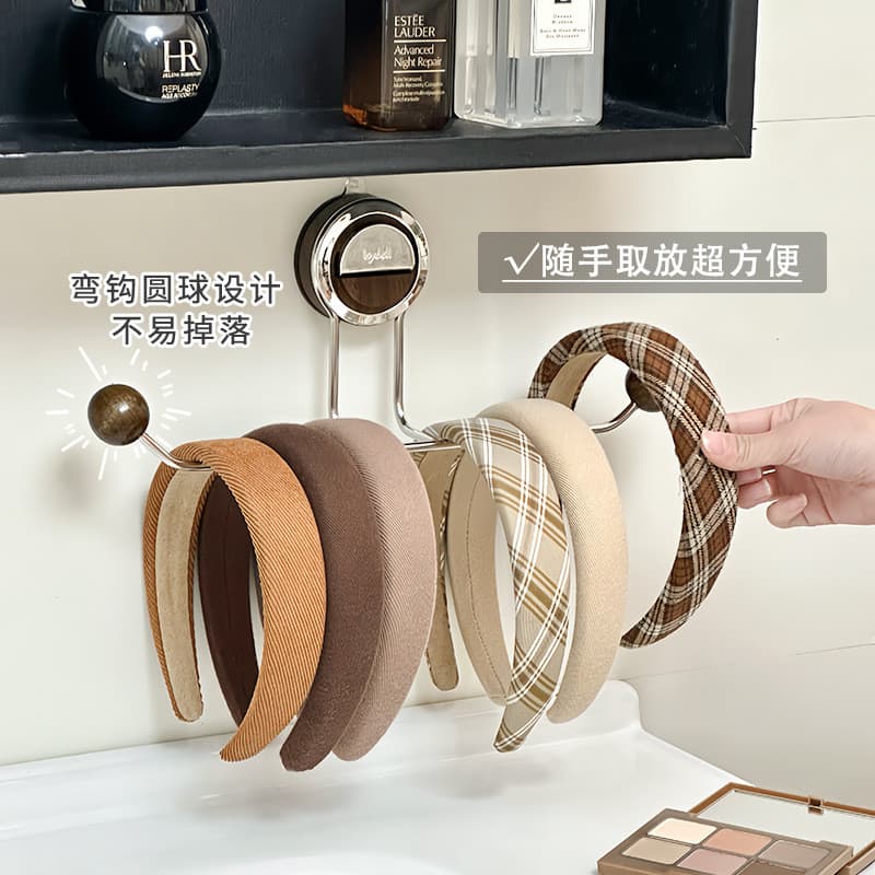 Suporte de armazenamento com ventosa para elásticos de cabelo, acessórios de cabelo, presilhas, tiaras, cordas de cabelo