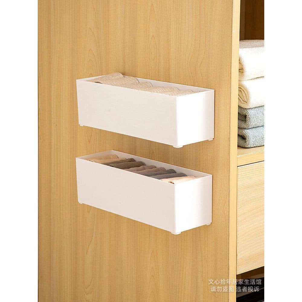 Caixa de armazenamento de roupa interior montada na parede meias perfuradas organizador caixa guarda-roupa roupa interio