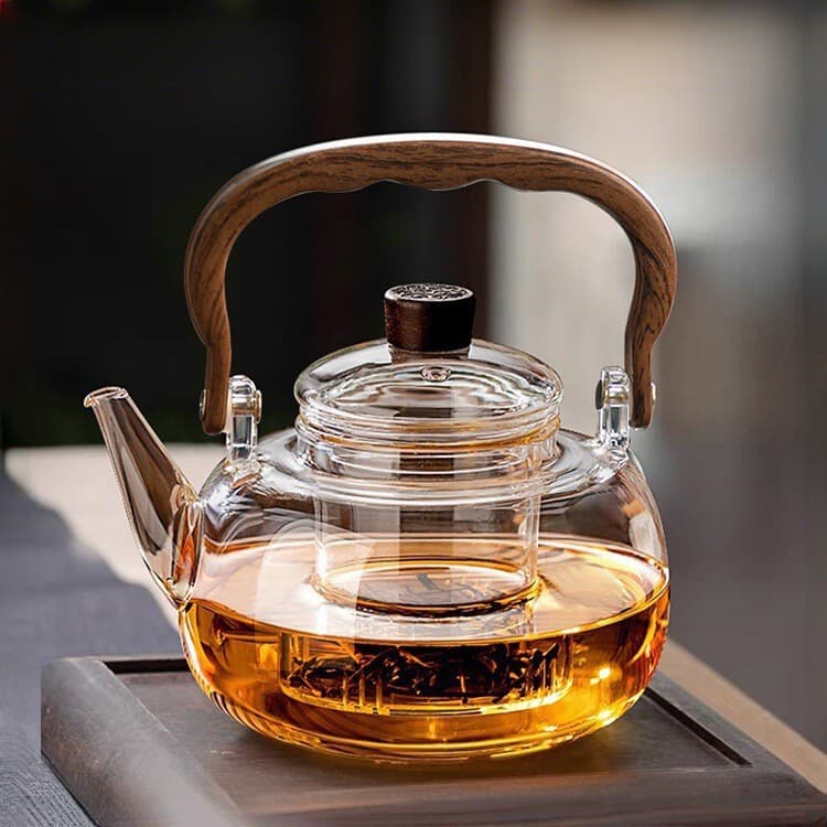 Chaleira de vidro com alto teor de borosilicato Chaleira de levantamento de feixe resistente a altas temperaturas Chama