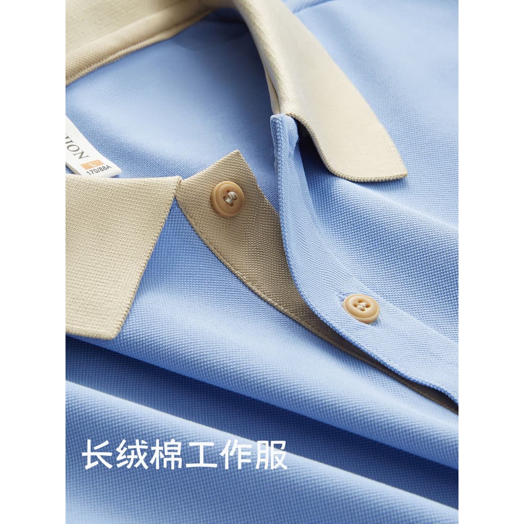 Contraste cor gola de manga curta camisa POLO feminina esportes Casual lapela camiseta Workwear vendas pessoal publicida