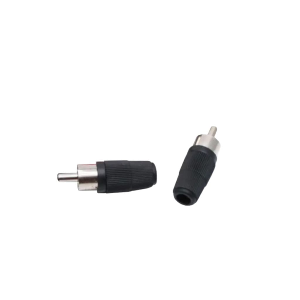 Plug Rca Macho Plástico Para Cabo Preto