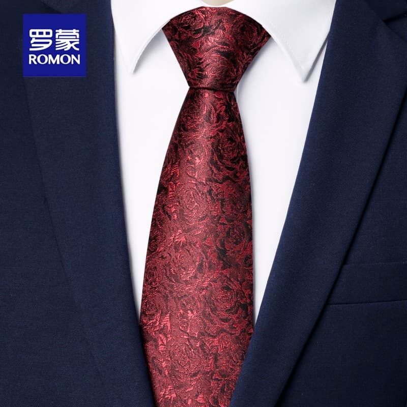 Lomon High-End gravata de seda masculina roupa Formal vinho vermelho padrão negócios casamento noivo seda amoreira 8cm d