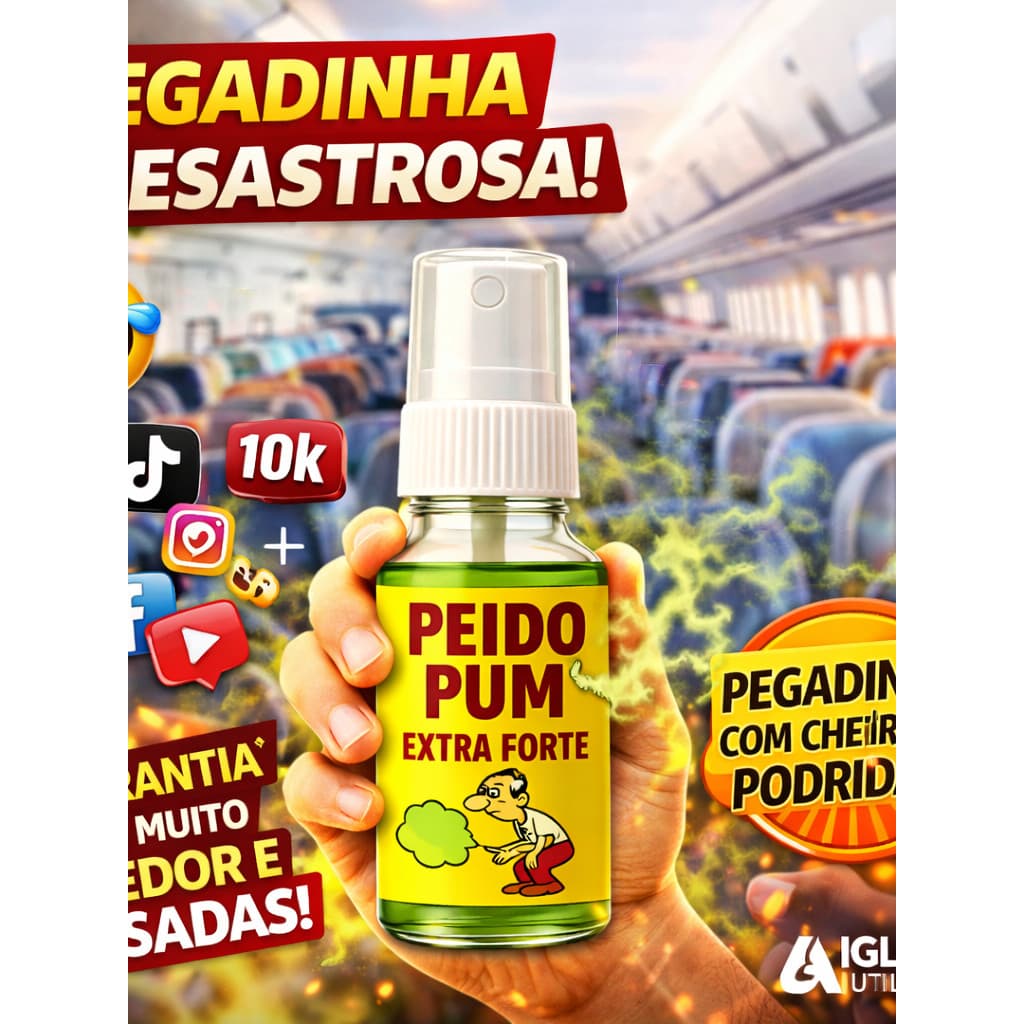 Peido Spray de Pum Pegadinha Peido Alemão Super Forte - Zoação Garantida - Pegadinha - Trolagem TikTok