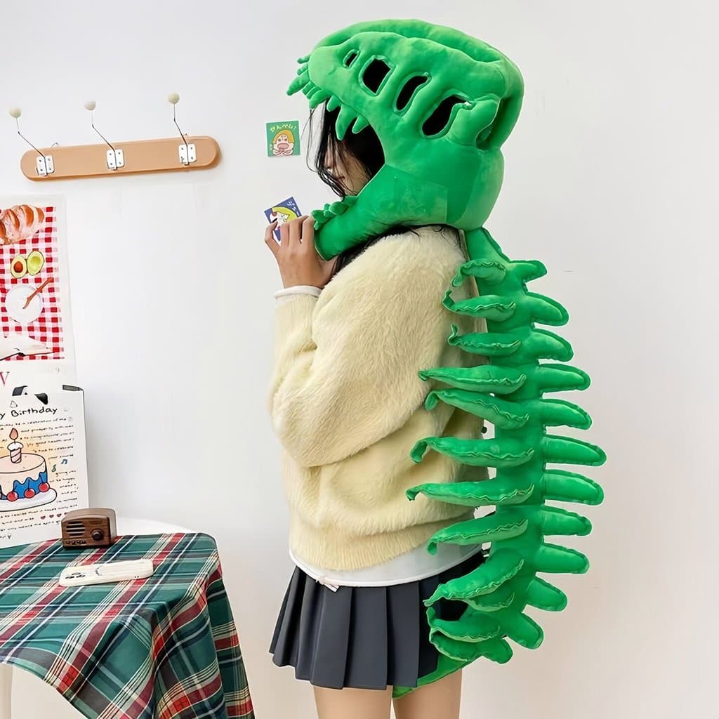 Verde chinês dinossauro esqueleto chapelaria boneca exterior osso chapéu vestir-se brinquedo de pelúcia masculino femini