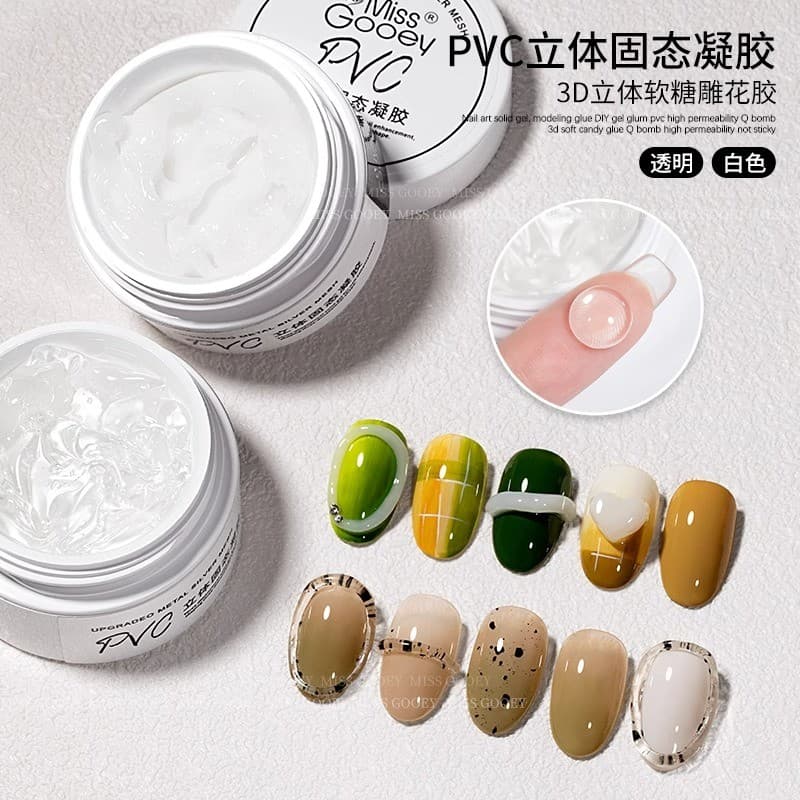 P PVC tridimensional Gel sólido 3D goma esculpida cola modelo modelagem cola transparente QQ fototerapia cola Manicure p