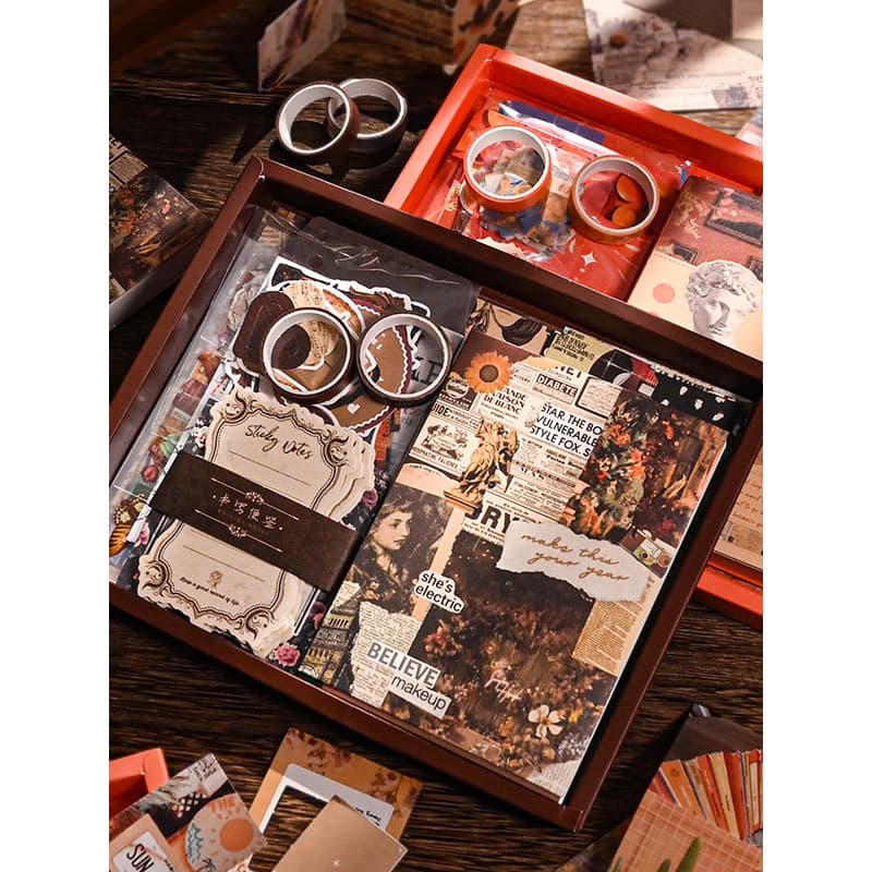 Conjunto de manual estilo ins literário retrô, caderno, papelaria, caixa de presente, diário de alto valor, menina, manu