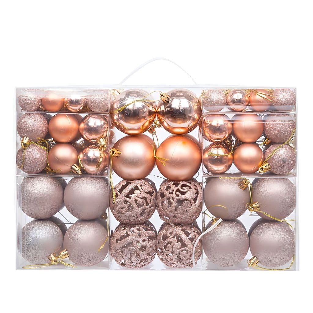 Estoque pronto 101 conjunto de enfeites de Natal galvanoplastia bola de Natal pingente de árvore 3/4/6 bola de Natal oca
