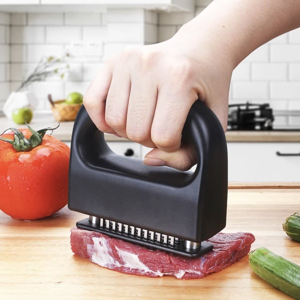 Novo amaciador de carne com 48 agulhas, agulha de amaciamento de carne em aço inoxidável, quebra-osso circular para bife