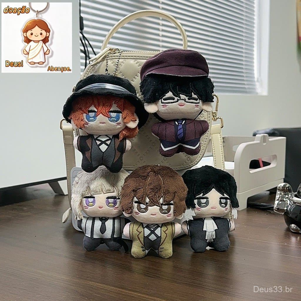 Anime Bungo Stray cães plush brinquedo recheado pingente Dazai Osamu Nakahara chuuya Ryunosuke Akutagawa chaveiro macio（