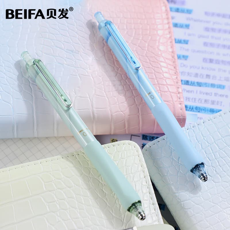 Caneta Gel Beifa OMETTA Silent Click com Ponta ST, Alta Qualidade, Secagem Rápida, Caneta de Assinatura para Estudantes