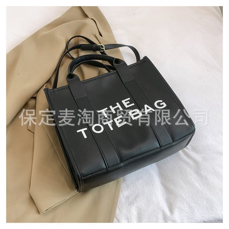 Bolsa tote feminina leve e simples com estampa de letras, para comércio exterior, bolsa de ombro casual de grande capaci