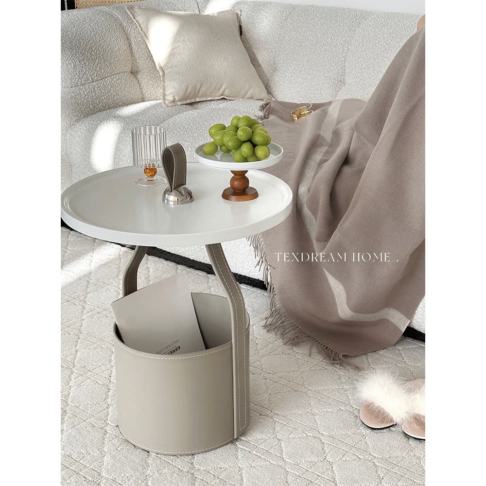 Texdream atitude italiano sela couro armazenamento mesa de centro moderno e minimalista mão-transporte mesa lateral Desi