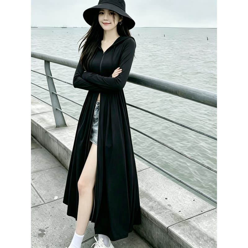 2026 verão novo estilo protetor solar roupas femininas estilo longo respirável à prova de ultravioleta gelo seda proteto