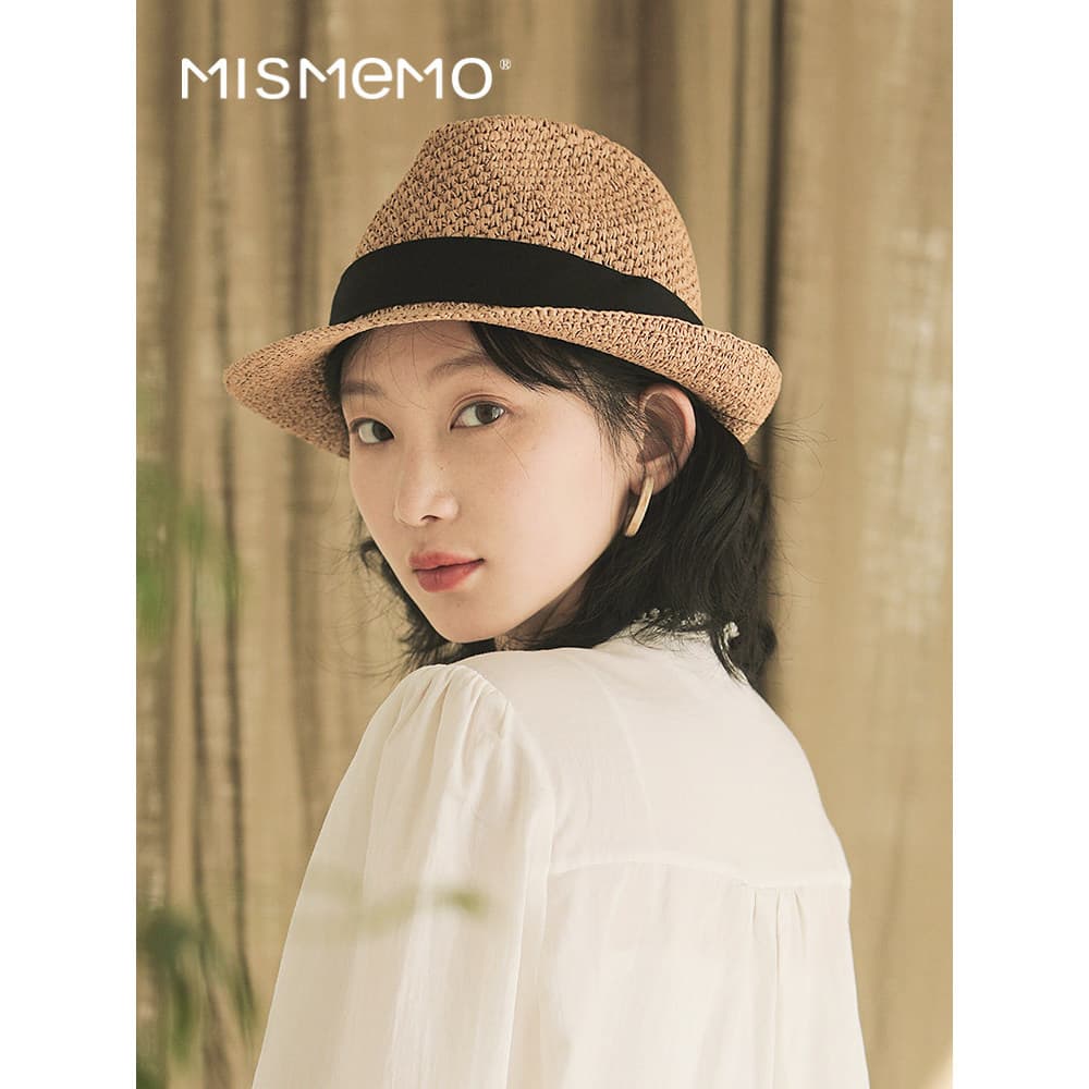MISMEMO influenciador panamá chapéu de palha feminino verão britânico All-Match chapéu superior moda japonesa respirável