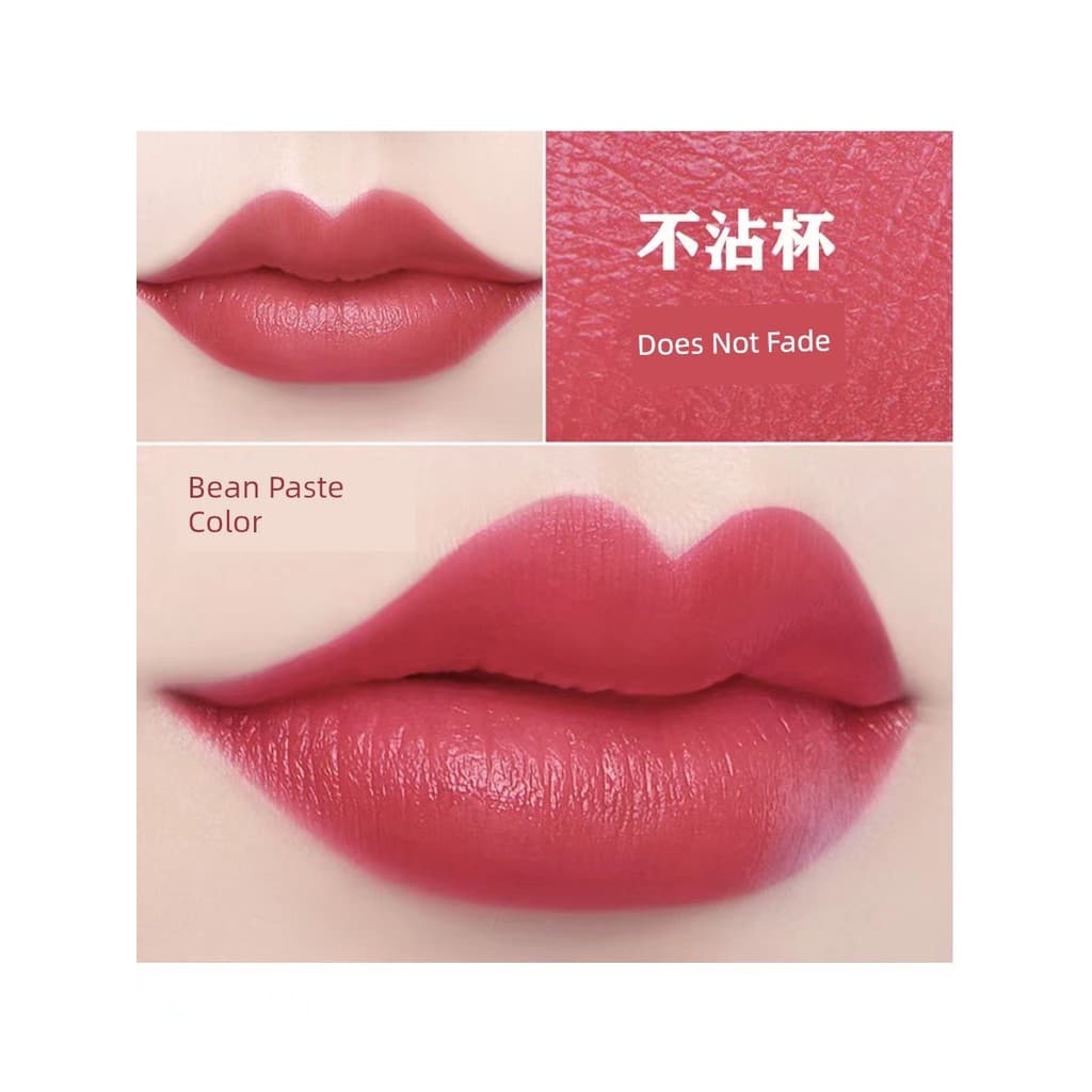 Gloss labial volumoso Batom líquido Batom Grande marca não-desvanecimento copo antiaderente pasta de feijão cor batom ti