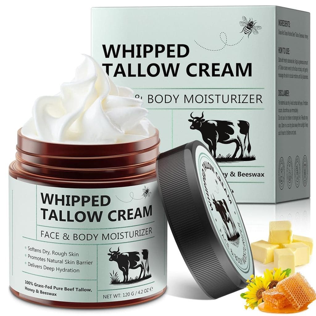 WHLH & WELL-BEING Sebo de Boi para a Pele, Bálsamo de Sebo de Boi e Mel, Hidratante de Ingredientes 100% Naturais para C