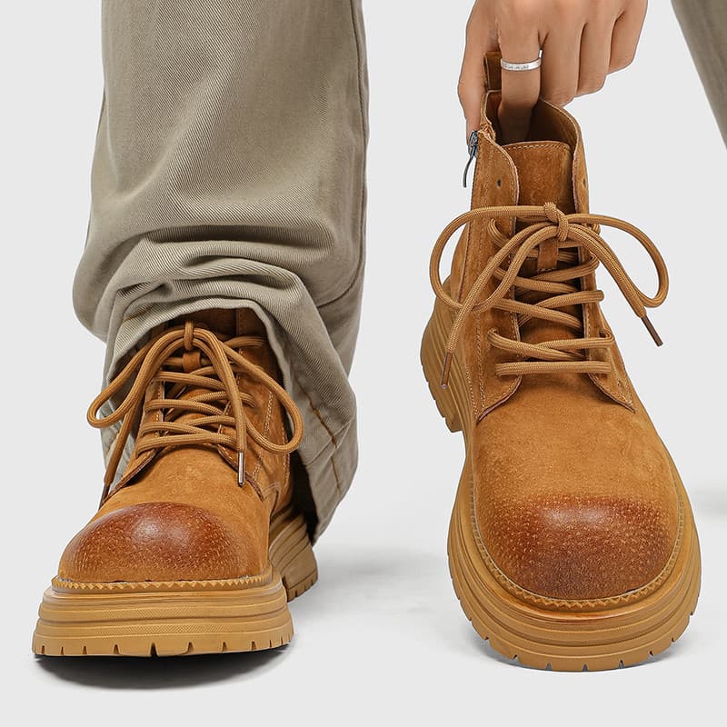 Martin botas masculinas outono inverno de sola grossa grande Toe macacão botas de couro masculinas de alta qualidade bot